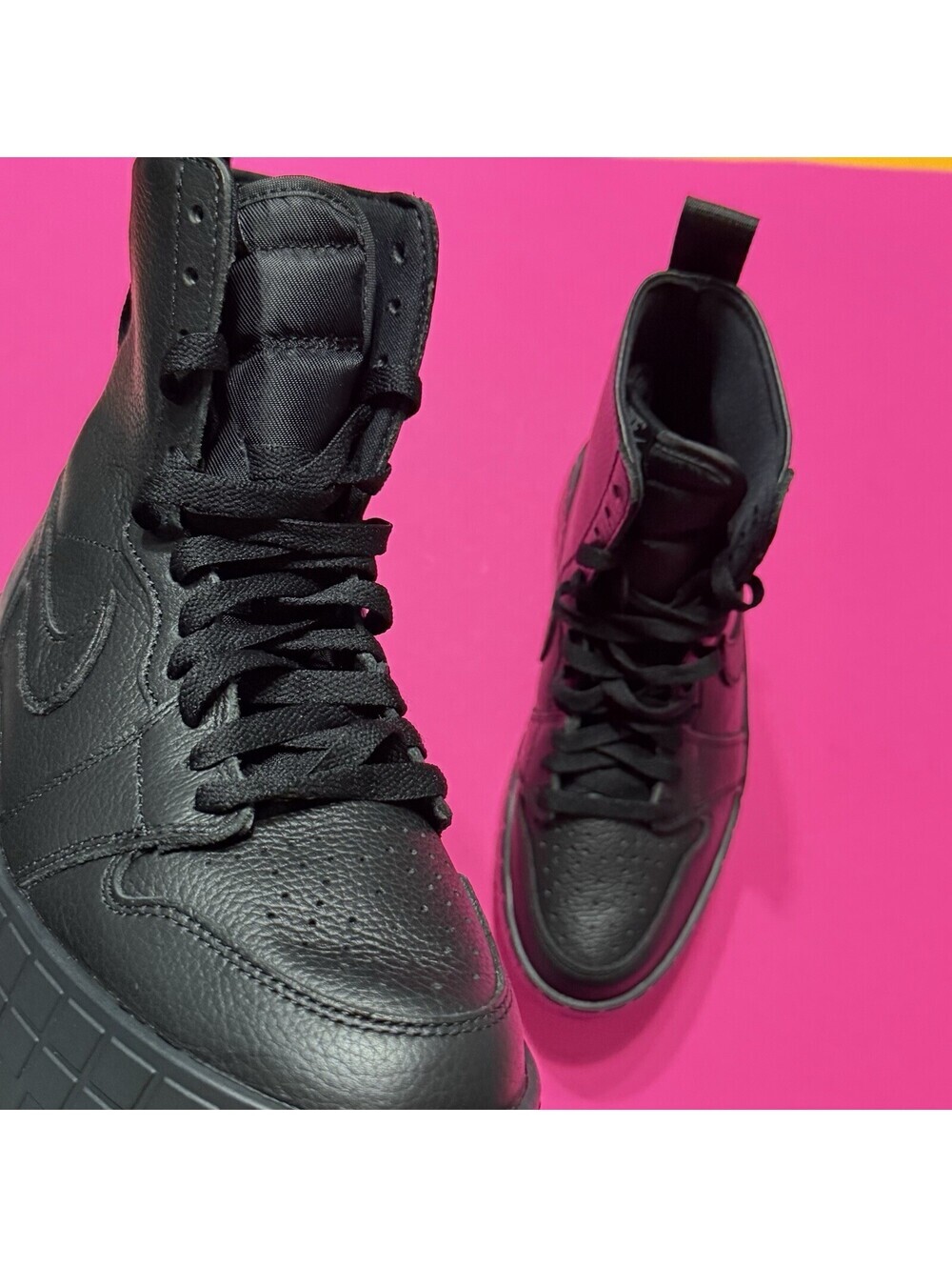 Nike‎ Air Jordan 1 High Brooklyn Triple Black Boots NBY FJ5737-001 Women New - Picture 6 of 9